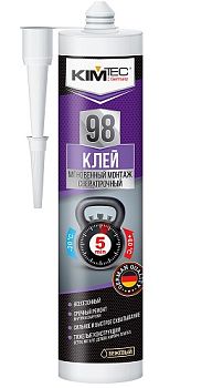 Клей "KIM TEC" 98 мгновен. монтаж сверхпрочный, бежевый, 280мл, 12шт