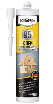 Клей "KIM TEC" 95 д/дерев. элементов и панелей, прозрачный, 280мл, 12шт