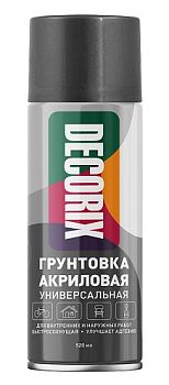 Аэрозольная грунтовка Универс. DECORIX, чёрная (А802) 520мл/12 шт