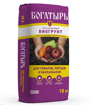 Грунт "Богатырь" для томатов, перца, баклажанов 10л 5кг 5/200