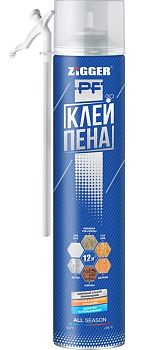 Клей-Пена «ZIGGER PF» бытовая всесезонная, 750 мл, 800г, 12шт