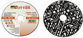 Круг отрезной Ritter LongLife HQ 125х1,2 (металл+нерж) A46R-BF-T41 (5/50/400)