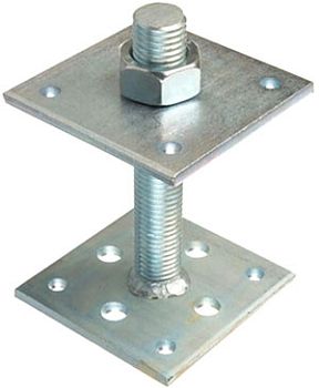 Лифт регулиров.горяч.оцинк.со шпилькой 100х100х6,0мм, М24,Н=150(200)мм