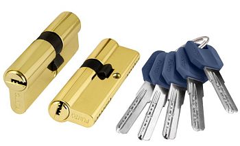 Цилиндр.механизм  Z400/70 мм (30+10+30) PB латунь 5 кл.