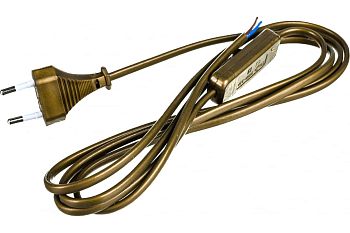 Сетевой шнур с выкл.KF-HK-1 FERON 230W 1,9m, золото