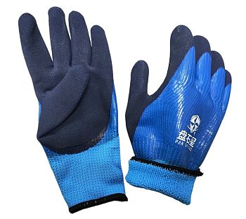 Перчатки ПВХ зимние -20° мех.сине-голубые 10/360