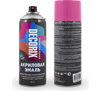 Аэрозольная эмаль унив. DECORIX, малиновый (А34) 520мл/12 шт