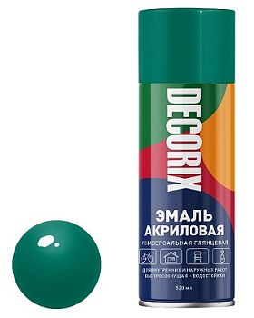 Аэрозольная эмаль унив. DECORIX, изумрудный (221) 520мл/12 шт