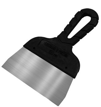 Шпатель   80 мм с черной ручкой нерж.сталь (70 ш/уп)