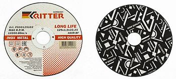 Круг отрезной Ritter LongLife HQ 125х1,0 (металл+нерж) A60R-BF-T41 (5/50/400)