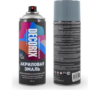 Аэрозольная эмаль унив. DECORIX, серый (А22) 520мл/12 шт