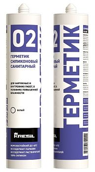 02 KRESIL силиконовый санитарный белый 260 мл