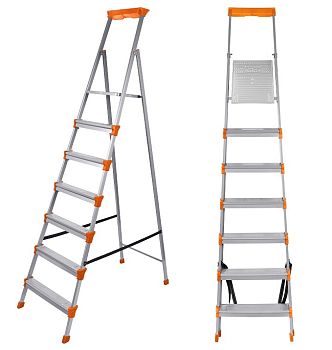 Стремянка 7 ступеней широкие СМ7 Nika