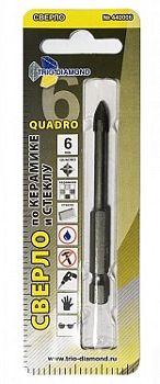 СВЕРЛО ПО КЕРАМИКЕ И СТЕКЛУ  5 мм, Квадро (Трио Диамант)