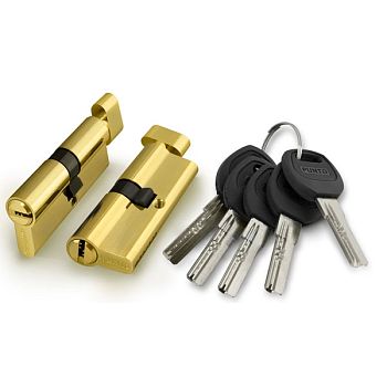 Цилиндр.механизм c верт. A2002Knob80 (А202/80) (35+10+35) РВ латунь 5 кл.